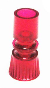 Long Necked Translucent Double Star Post - Red